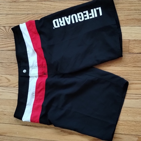 2 pc Set Speedo Lifeguard Swimsuit Maillot w/ Shorts 8 Lycra Black Classic NWT - Picture 9 of 14